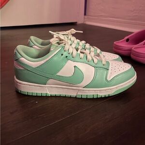 Women’s green glow dunks size 8.5